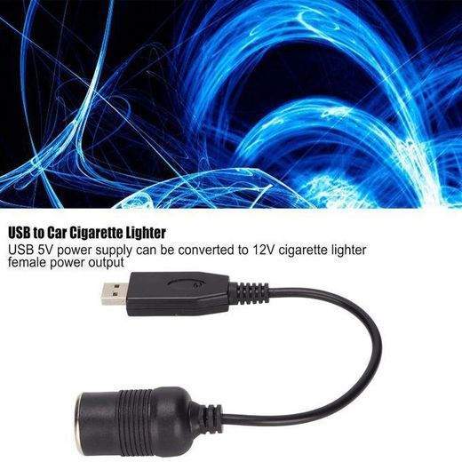 Generic USB A Male to 12V Female Car Power Socket Adapter Cable - image 2