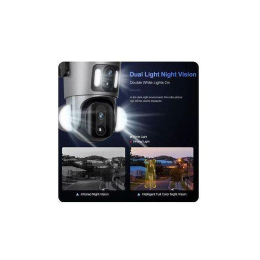Solar Light 6MP Dual Lens Solar Powered Security Camera, 4G Simcard, PTZ 2 in 1 Camera, with Color Night Vision, Human Detection, PTZ,Dual View - image 2