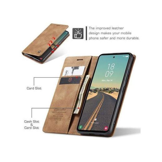 Generic Brown Retro Leather Wallet Flip Cover for Redmi Note 14 4G – CaseMe Magnetic Stand Case with Card Slots & All-Round Protection - image 2