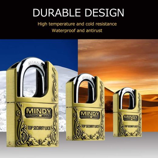 Generic Top Anti-Burglar Theft Zinc Alloy Security Padlock with 3 Keys - image 2