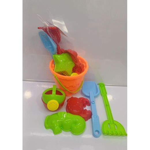 Generic Premium  Kids Beach Toy Set with Mesh Storage Bag - Sand Castle Building Kit with Buckets, Shovels, Rakes, and Water Watering Can - Durable Outdoor Sensory Play Set for Toddlers and Children - image 2