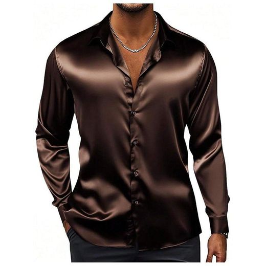 Men's Stylish Silk Button Down Shirt