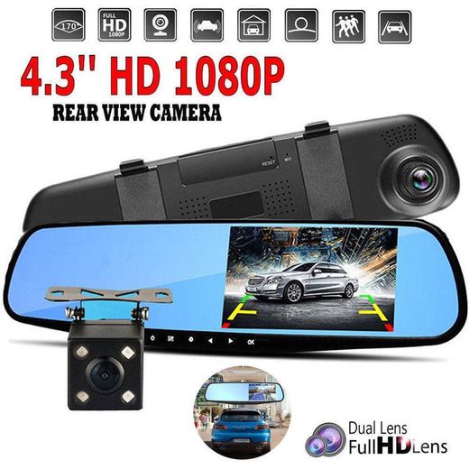 Generic 10 4.3'' 1080P Car Dvr Mirror Dash Cam +Rear View Camera Kit - image 2