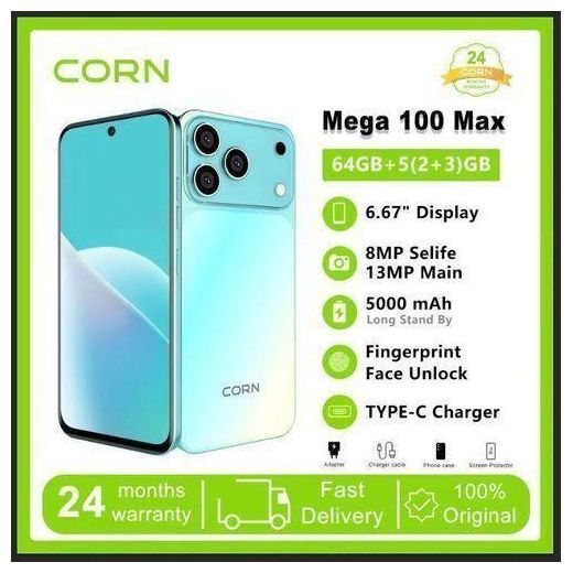Corn 100 Max 6.67", 64GB ROM, 5(2+3)GB RAM, 5000mAh (Dual SIM), (1YR WRTY)-+FREE GIFTS - image 2