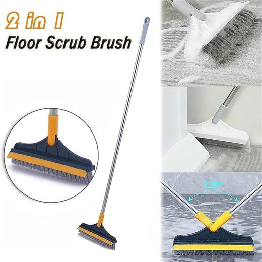Generic Magic Broom with V-Shape Brush, 2 in 1 Squeegee Broom for Floor Cleaning, 60” Long Handle Silicone Broom Sets to Clean pet Hair, Ketchup, Glass Shards, MULTICOLOR