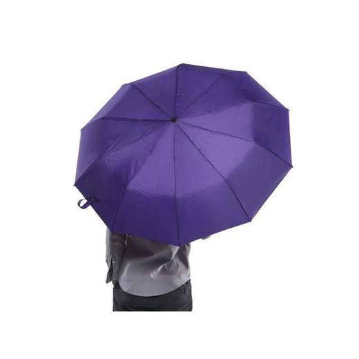 Fashion  Strong 10 Rib Three Fold Handbag Umbrella Purple - image 4