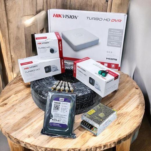 Hikvision 3 1080P Full HD 2MP High Definition CCTV Cameras Complete System Kit With 500GB Harddisk+4 Channel DVR Machine