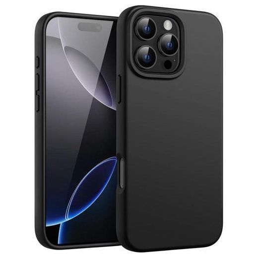 Liquid Silicone Case for iPhone 15 Pro Max , Silky Soft Touch Full-Body Protective Phone Case, Anti-Scratch Shockproof Cover with Microfiber Lining (Black)