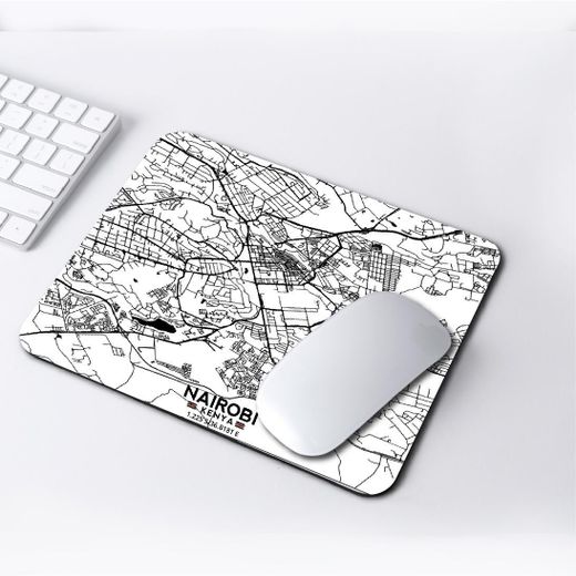 Generic NAIROBI MAP CUSTOM PRINTED MOUSE PAD OF SIZE (20.5 CM X 24.5CM) HIGH QUALITY ANTI SLIDE RUBBER BOTTOM BEST FOR GIFTING OR PERSONAL USE
