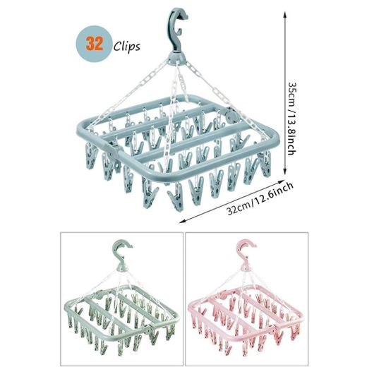 Generic 32Pegs Clips Folding Clothes Dryer Hanger Underwear/Socks Drying Hanger Rack - image 4