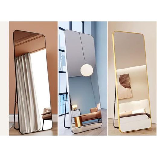 Generic Framed, Rounded Rectangle Full-length Mirror -gold, Silver And Black - image 2