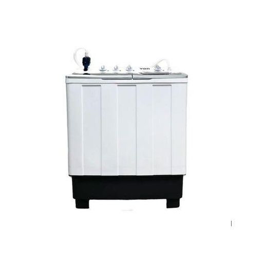 VON 10Kg Washing Machine Twin Tub Semi Automatic Wash & Air Dry Rat Proof Body -White / Black