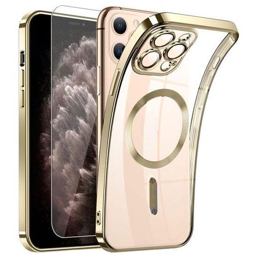 Generic Clear Magnetic Case For IPhone 11 Pro Max With MagSafe Integrated Camera Protection Glass Original IPhone Exterior Transparent Silicone Case Thin Never Yellow Mobile Phone Case Anti Fingerprint