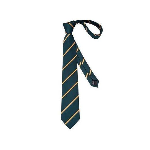 Fashion Men's Tie Forest Green and Gold Striped Necktie with Handkerchief and Cufflinks Set - image 3