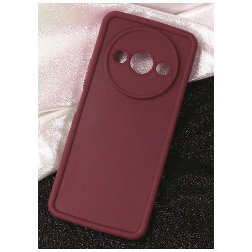 Generic Soft Flexible Silicone Case for Xiaomi Redmi A3, Shockproof Anti-Scratch Slim TPU Protective Back Cover (Maroon) - image 4