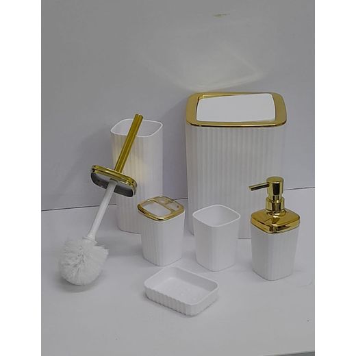 Generic 6 Piece Bathroom Accessories Set, Bathroom Accessories Set, Bamboo Toilet Brush Set, Wenko Bathroom Accessories