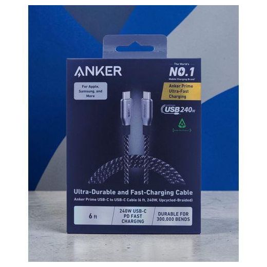 Anker  Prime USB C to USB C braided Cable 240W Fast Charging Cable (6 FT) For MacBook laptop,iPhone samsung and other compatible phones/devices - image 3