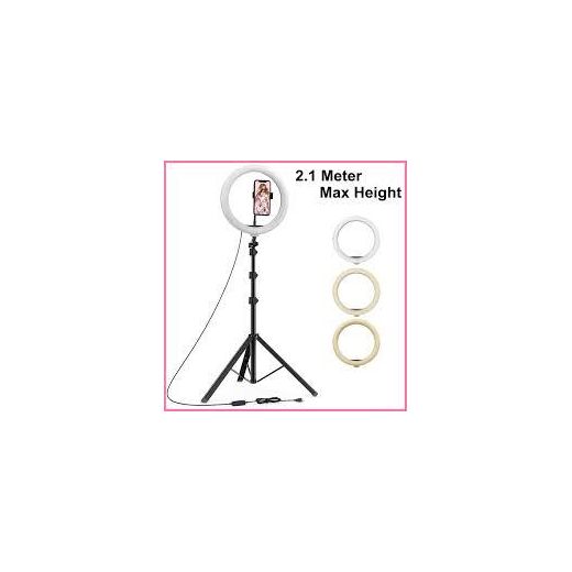 Generic 12inch ring light with 2.1m  tripod stand,phone holder ,it has 3 color modes, dimmable light with 10 brightness levels - image 3