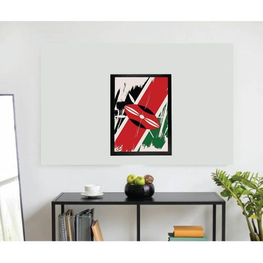 Generic Kenyan Flag Wall Art – Framed Abstract Patriotic Home & Office Décor - image 3