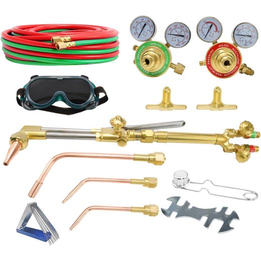 Generic Heavy Duty Cutting Torch Set Oxy Acetylene Torch Kit,Portable Gas Cutting Torch and Welding Kit with Acetylene Oxygen Gas Regulator Welding Hose Welding Glasses - image 2