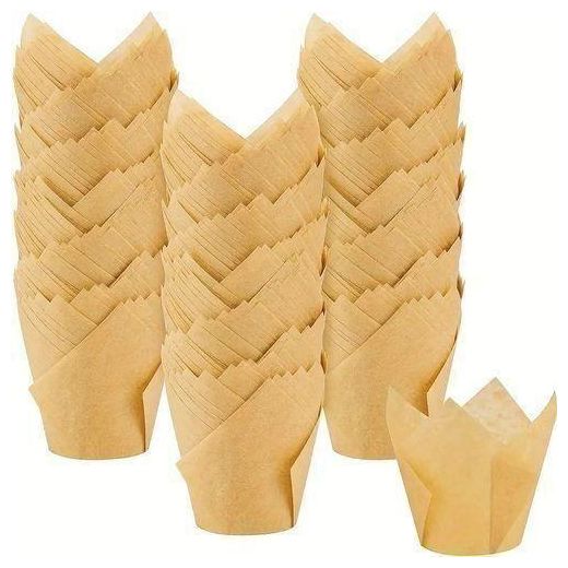 Generic 100 Pieces Elegant Tulip Easy Release Muffin Molds - image 2