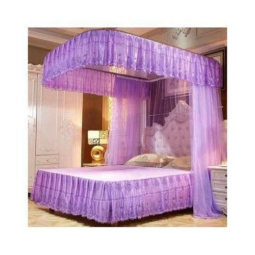 Generic 6 by 6 purple  2stand/Rail net mosquito net