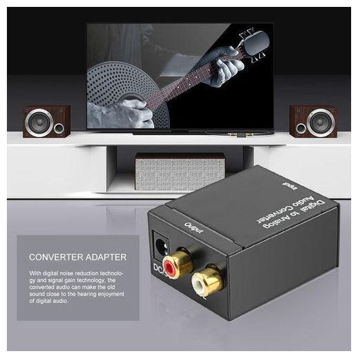 Generic Digital to Analog Audio Converter - Coaxial/Toslink Input, RCA Output, Black - image 4