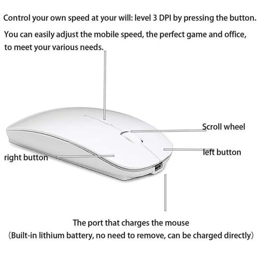Generic Executive Rechargeable Bluetooth Wireless Mouse for MacBook Pro, MacBook Air, Laptop, PC, Mac, iPad pro - image 2