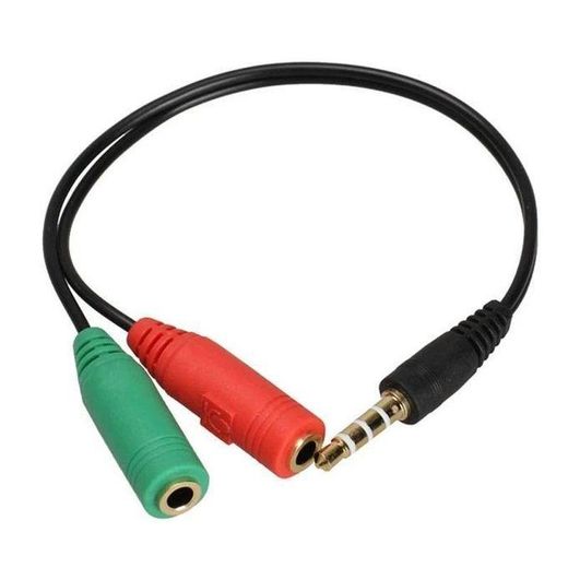 Generic 3.5mm Headset Splitter Cable TRRS Male to 2x 3.5mm Female Mic & Audio Jack Lead