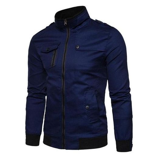 Navy Blue Jacket (raised Neck)