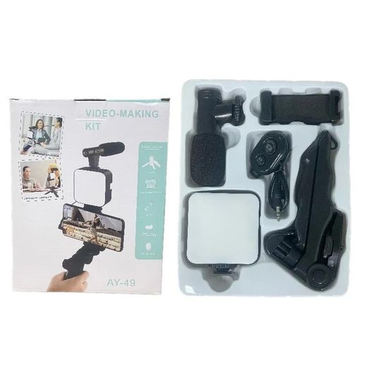 Ay-49 Creator Kit for Vlogging for iPhone, Android Phone with Tripod, 49 LED Light, Content , YouTube, Instagram, TikTok Vlogging Kit 