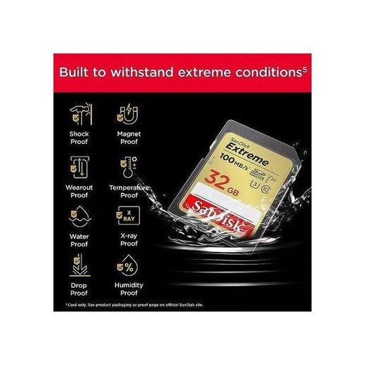 Sandisk Sandisk32GB Extreme SDHC Card, Up To 100 MB/s UHS-I Class 10, U3, V30 - image 2