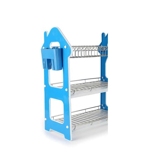 Nunix 3 Tier Dish Rack With Cutlery Holder & Drain Board - Large Capacity Rust Proof - image 4
