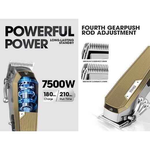 Dsp 90481 Professional Hair Clipper – High-Performance Cordless Barber Machine featuring a Digital LCD Battery Display, Adjustable Cutting Lengths, and Turbo Boost for Thick Hair. - image 2