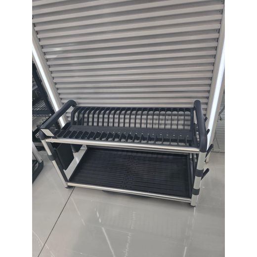 Generic Premium Quality 2-Tier Aluminium Dish Drainer – Modern Rust-Resistant Kitchen Drying Rack with Large Storage Capacity - image 2