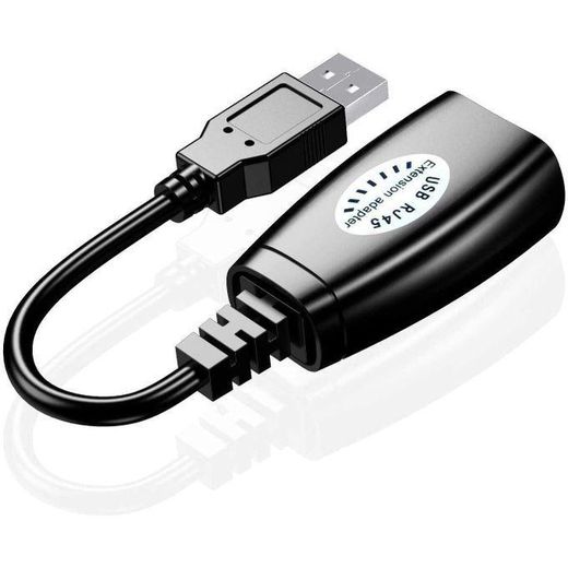 Generic 150 Ft USB (Male) to RJ45 + US,B (Female) US,B Over Cat5/5e/6 Extension Adapter RJ45 -Up to 150ft Length USB LAN Extender for US,B Cameras Printers Keyboard Mouse