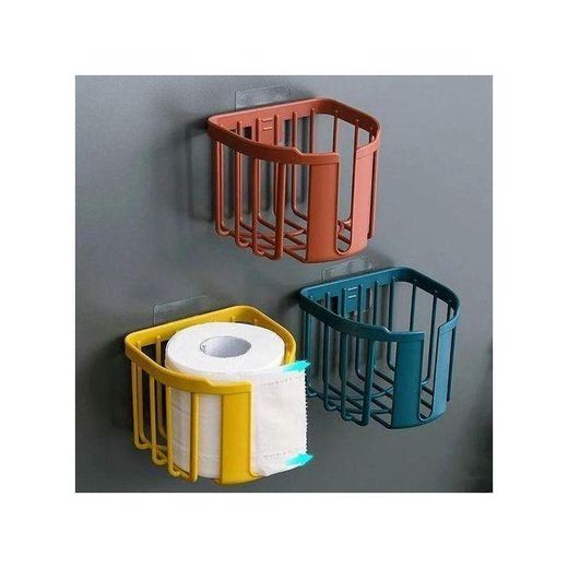 Generic Wall Mount Tissue Paper Holder ABS Punch Free Toilet Tissue Box For Bathroom Kitchen Washroom