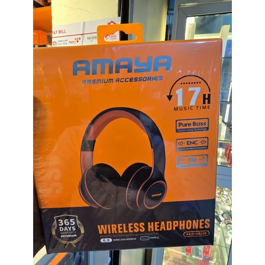 Generic Amaya AEB-H520F Wireless Headset Orange Black Pure Bass and - image 2