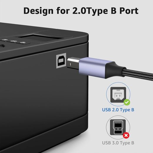 Generic USB B to USB C Printer Cable For PC Printer MIDI Keyboard DJ Controller - image 3