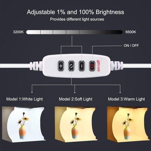 Generic Portable Light Box 30x30cm with Bright LED and Color Backdrops for Online Photos - image 3