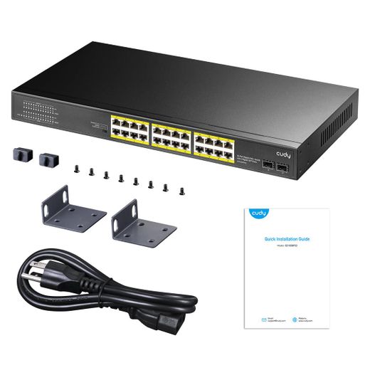cudy 24-GbE PoE Switch with 2 Uplink SFP 300W Power Supply Default/VLAN/Extend Modes Desktop, Rack-Mount - image 4