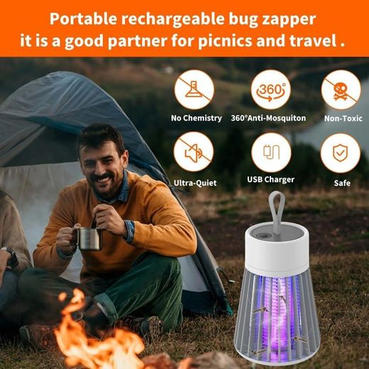 Generic 2in1 LED Night Light Electronic USB Rechargeable Mosquito Killer Trap for Home Bedroom Efficient Silent Bug Zapper with Light Wave Mosquito Attraction Technology - image 2