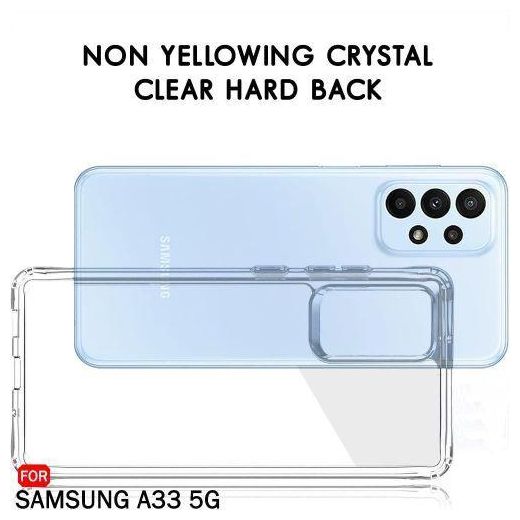 Generic Samsung Galaxy A33 Non-Yellowing Transparent Hard Back PC TPU Cover Case, Protective Phone Cover with Scratch-Resistant Material - image 2