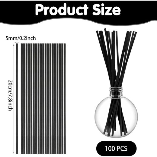 Generic 100 Pcs Reed Diffuser Sticks, Essential Oil Aroma Diffuser Sticks, Fibre Reed Sticks Replacement Refill Sticks - image 2