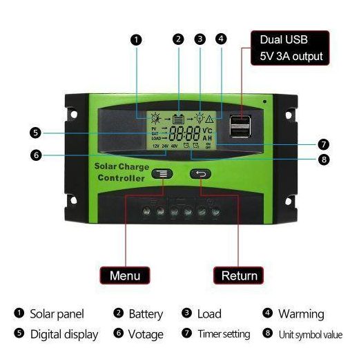 Generic Solar Max 30AH 12V/24V Solar Charge Controller - image 2