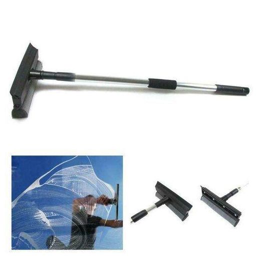 Adjustable Home Or Car Window Cleaning Brush Windshield Squeegee Scraper Wiper With Detachable Long Handle Rubber Squeegee And Cleaner