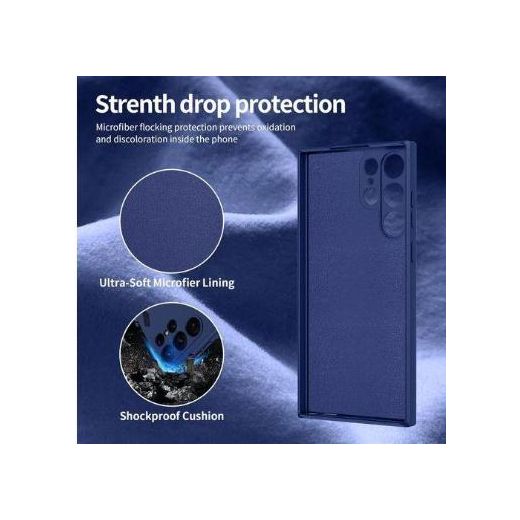 Generic Samsung Galaxy S24 Ultra Case Blue - Elegant Slim Silicone Phone Cover, Shockproof Anti-Fingerprint Protector - image 3