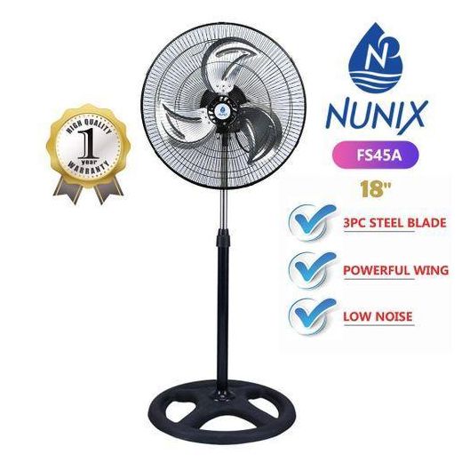 Generic 16-Inch Standing Electric Fan – Blue & White - image 3