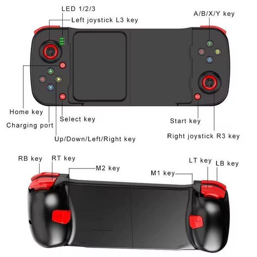 Generic Wireless BT 5.0 Game Controller for Mobile Phone Android IOS Gamepad Joystick Retractable Controller for PUBG PS4 Switch PC - Black - image 2