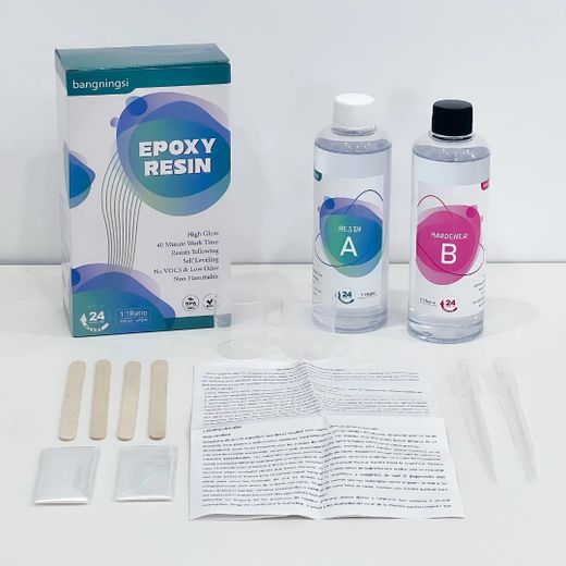 Generic Epoxy Resin Kit 1:1 DIY Jewelry Silicone Mold Pigment for Art Epoxy Resin Craft Tool Package Resin(0.5kg) - image 4
